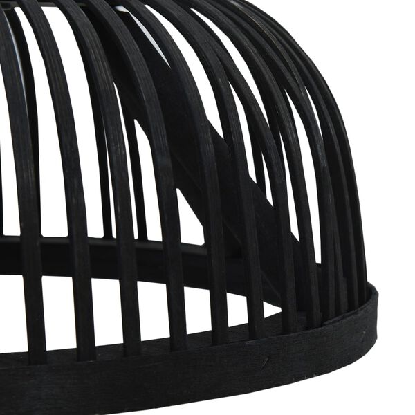 vidaXL Lampadario da Soffitto Nero Bamb&ugrave; 40 W 30x12cm Semicerchio E27