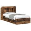 vidaXL Telaio del letto con storage Legno antico 75 x 190 cm