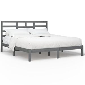 vidaXL Giroletto Grigio in Legno Massello 200x200 cm