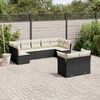 vidaXL Set Divani da Giardino 9 pz con Cuscini Nero in Polyrattan