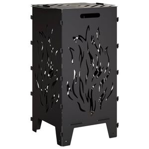 vidaXL Focolare Nero 47 x 38 x 75 cm Acciaio
