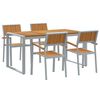 vidaXL Set da Pranzo per Giardino 5 pz Grigio Legno di Acacia Massello