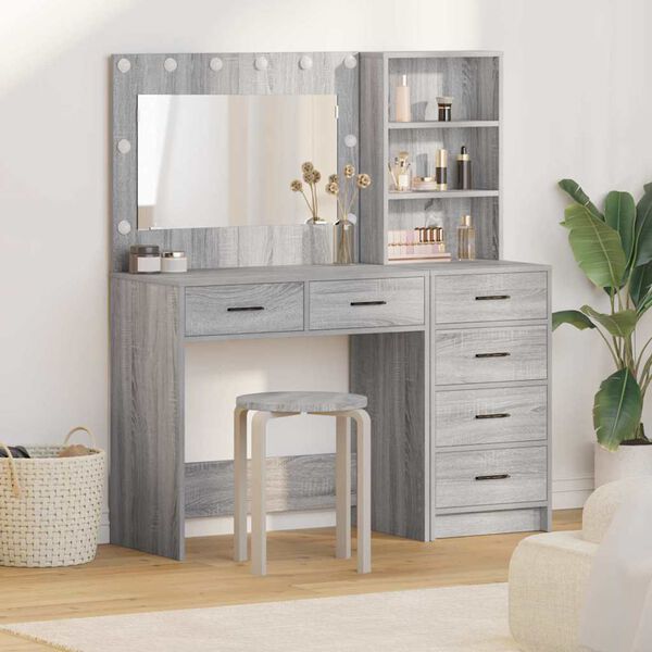 vidaXL Tavolo da Trucco con cassetto Grigio chiaro 78.5 x 41 x 135 cm