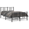 vidaXL Giroletto con Testiera e Pediera Metallo Nero 120x190 cm