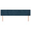 vidaXL Testiera ad Orecchio Blu Scuro 163x16x78/88 cm in Velluto