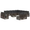 vidaXL Set Divano da Giardino 14 pz Grigio polyrattan