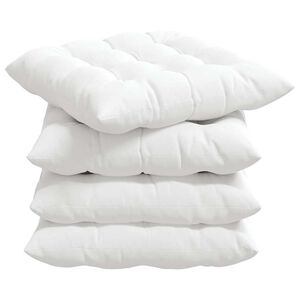 vidaXL Cuscini per Seduta 4 pcs Bianco 40 x 40 x 6 cm Tessuto