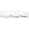vidaXL Set Divani da Giardino 8 pz in Legno Massello di Pino Bianco
