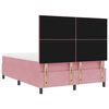 vidaXL Letto a molle con materasso Rosa 160 x 200 cm Velluto