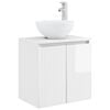 vidaXL Mobile Lavabo da Parete Bianco Lucido 49,5 x 35 x 63 cm