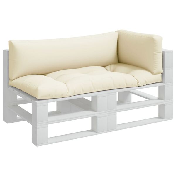 vidaXL Cuscini per Pallet 3 pz Crema in Tessuto