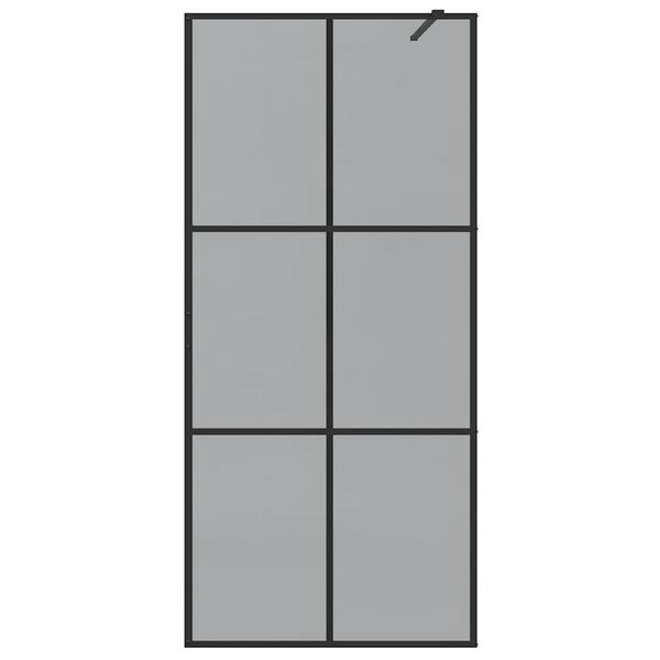 vidaXL Parete Doccia Walk-in Nero 90 x 195 cm vetro temperato
