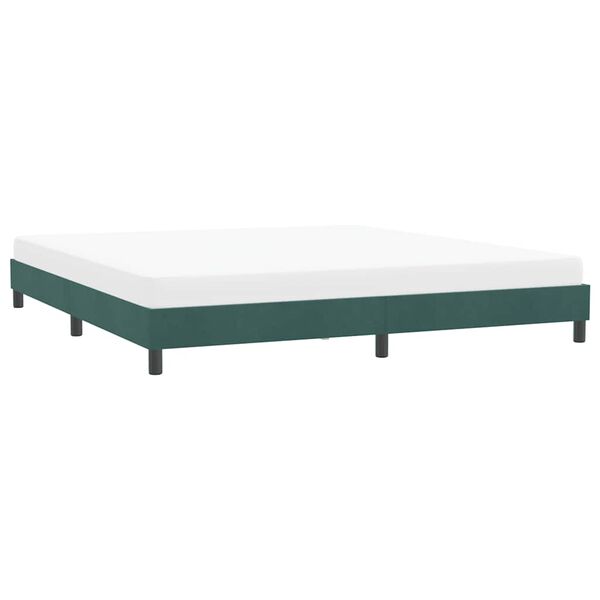 vidaXL Giroletto senza Materasso Verde Scuro 180x210 cm in Velluto