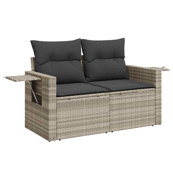 vidaXL Set Divano da Giardino 6pz con Cuscini Grigio Chiaro Polyrattan