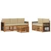 vidaXL Set di divani da esterno 6 pz Naturale e Beige