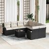 vidaXL Set Divano da Giardino Nero 55 x 55 x 37 cm polyrattan