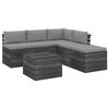 vidaXL Set Divani da Giardino su Pallet 6 pz con Cuscini Massello Pino