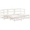 vidaXL Set Salotto da Giardino 5 pz Bianco in Legno Massello di Pino