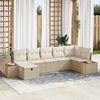 vidaXL Set Divano da Giardino con cuscino 7 pcs Beige polyrattan