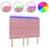 vidaXL Testiera con luci a strisce a LED Regolabile Rosa 72 cm Velluto