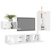 vidaXL Set Mobili Porta TV 4 pz Bianco in Legno Multistrato
