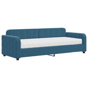 vidaXL Divano Letto con Materasso Blu 80x200 cm in Velluto