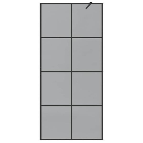 vidaXL Parete Doccia Walk-in Nero 90 x 195 cm vetro temperato