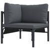 vidaXL Mobili da Esterno con cuscino Antracite 80 x 80 x 71 cm Acciaio
