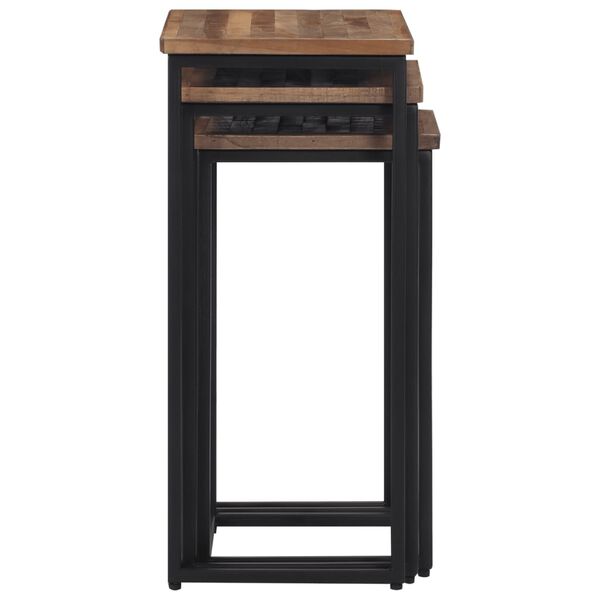 vidaXL Tavolini a Incastro 3 pz in Legno Massello di Teak