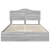 vidaXL Letto con Contenitore con testiera Grigio Sonoma 160 x 200 cm