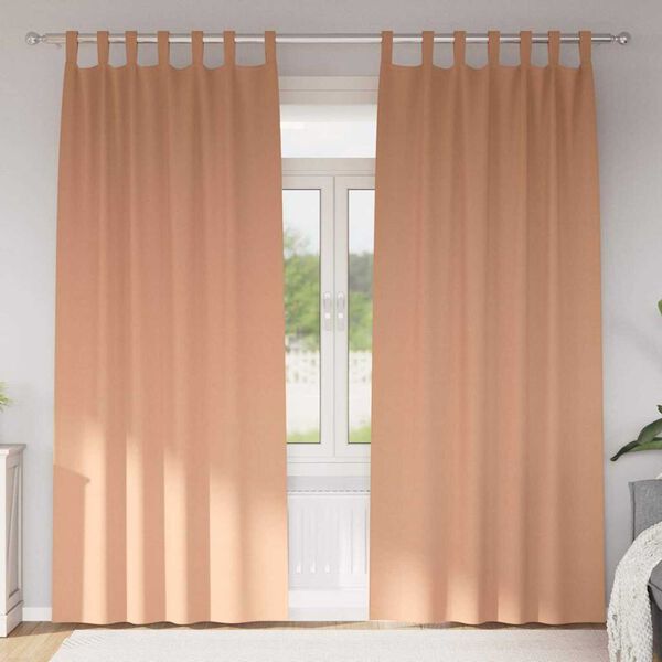 vidaXL Tende Blackout con Anelli 2 pcs Marrone Chiaro 245 x 140 cm