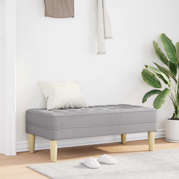 vidaXL panchina con cuscino Grigio Nuvola 113 x 57 x 39 cm Tessuto