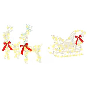 vidaXL Slitta trainata da renna Bianco caldo 30 x 12 x 54,5 cm PET
