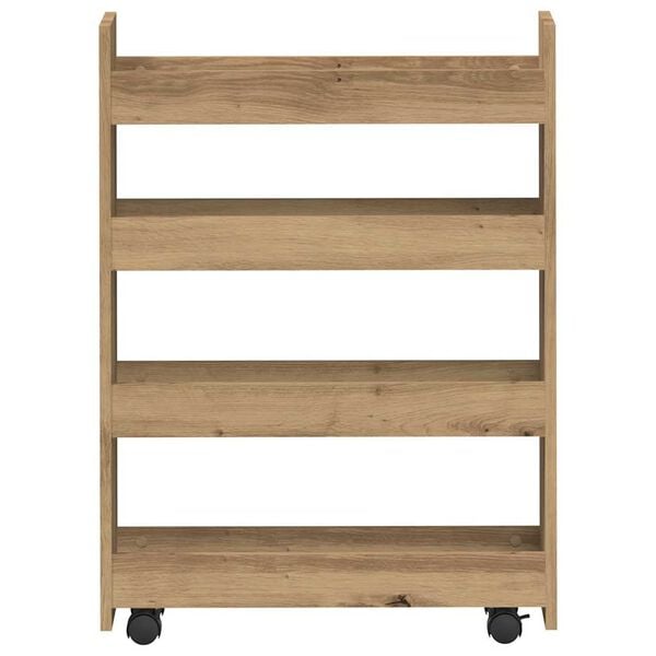 vidaXL Carrello Stretto a 4 Livelli Rovere Artigianale in Truciolato