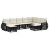 vidaXL Set Divano da Giardino 9 pz Nero polyrattan