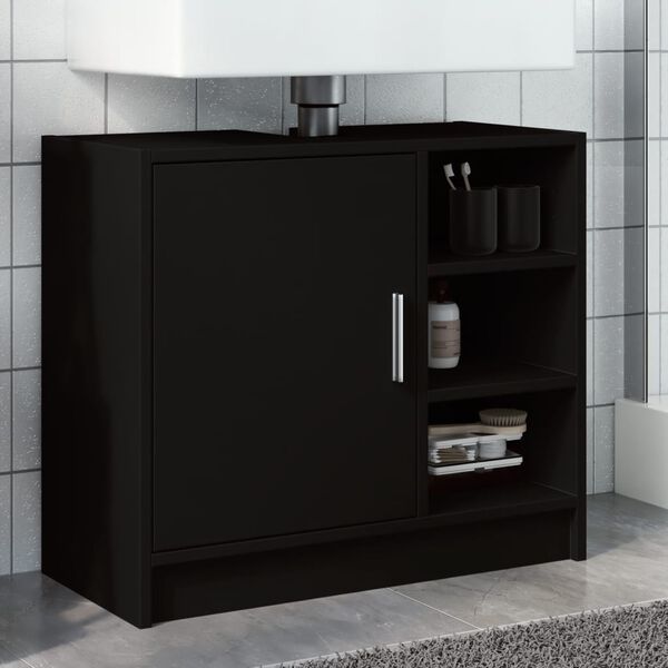 vidaXL Mobile Lavabo Nero 63x29x55 cm in Truciolato