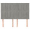 vidaXL Testiera Grigio Chiaro 144x5x118/128 cm Velluto