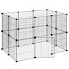 vidaXL Gabbia per Animali 20 Pannelli con Porta Nera 35x35 cm Acciaio