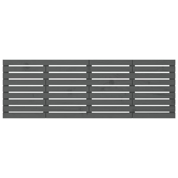 vidaXL Testiera da Parete Grigia 206x3x63 cm in Legno Massello di Pino