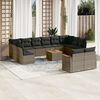 vidaXL Set Divani da Giardino 13 pz con Cuscini Grigio in Polyrattan