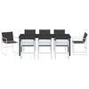 vidaXL Set da Pranzo per Giardino 9 pcs Bianco