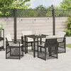 vidaXL Set da Pranzo per Giardino 5 pcs Nero polyrattan