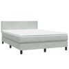 vidaXL Letto a Molle con Materasso e LED Grigio Chiaro 140x210cm Velluto