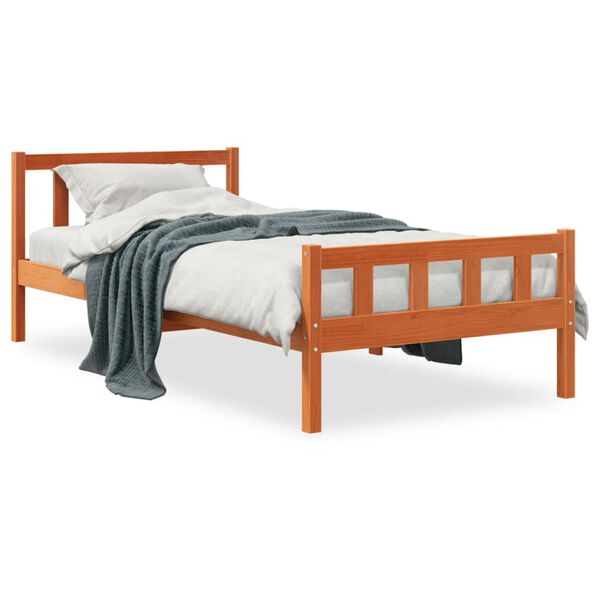 vidaXL Letto senza Materasso Marrone Cera 90x190 cm in Legno di Pino