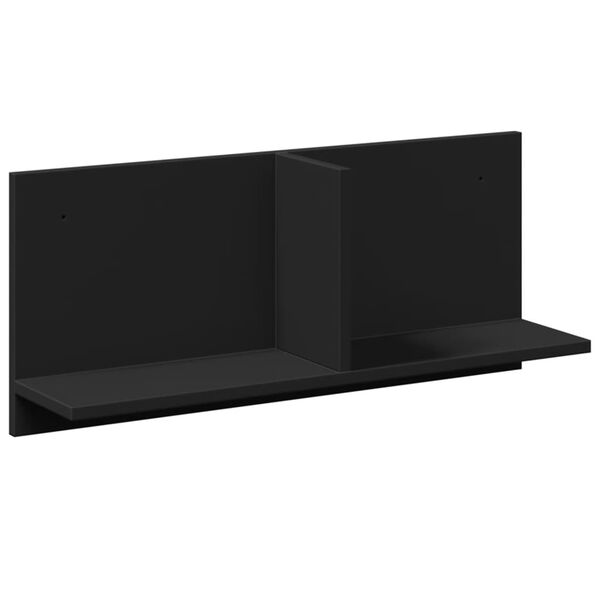 vidaXL Mobile a Parete 70x16,5x30 cm Nero in Legno Multistrato