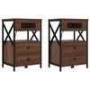 vidaXL Armadio da Notte 2 pz Rovere Marrone 40 x 31 x 60 cm