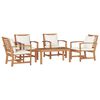 vidaXL Set Divano da Giardino 5 pz Naturale Legno di teak solido