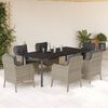 vidaXL Set da Pranzo da Giardino 7 pz Cuscini Polyrattan Grigio Chiaro
