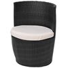 vidaXL Set da Bistrot 3 pz con Cuscini in Polyrattan Nero