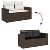vidaXL Set Divani da Giardino 9pz con Cuscini Marrone in Polyrattan